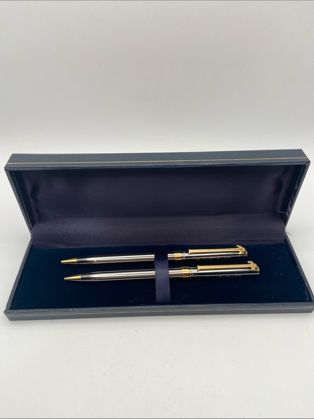 Vintage Tiffany & Co. T Clip Ballpoint Pen & Mechanical Pencil Set Engraved New